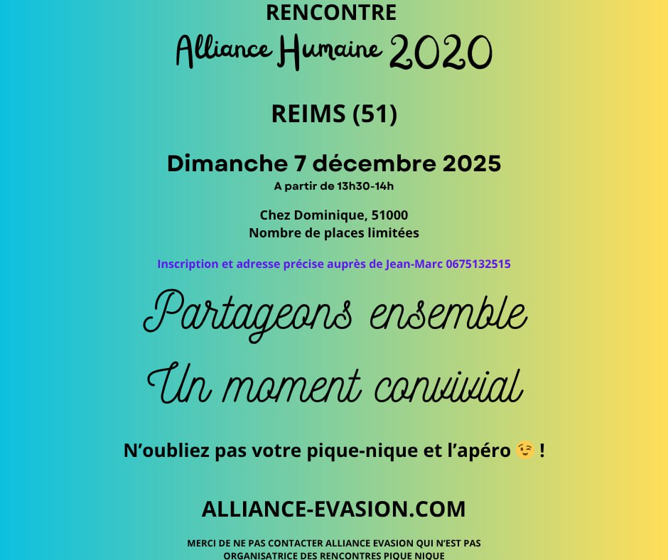 REIMS (51) - Rassemblement Alliance Humaine le 7 décembre 2025