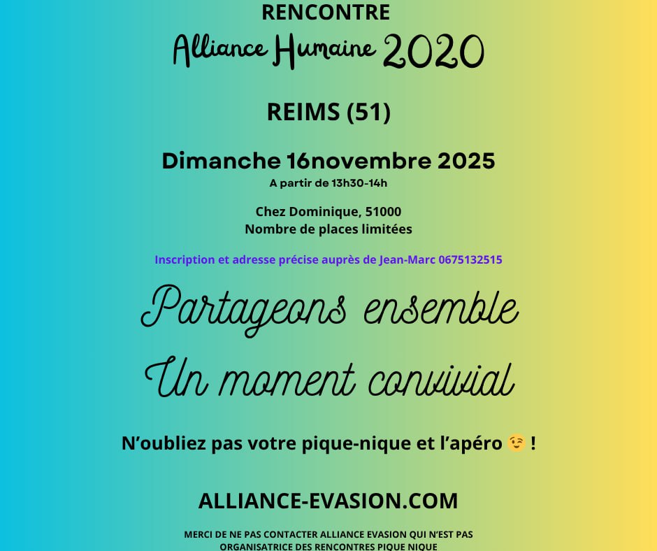 REIMS (51) - Rassemblement Alliance Humaine le 16 novembre 2025