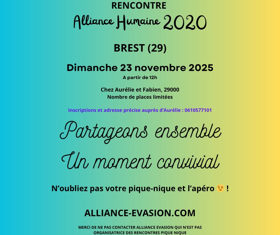 BREST (29) - Rassemblement Alliance Humaine le 23 novembre 2025