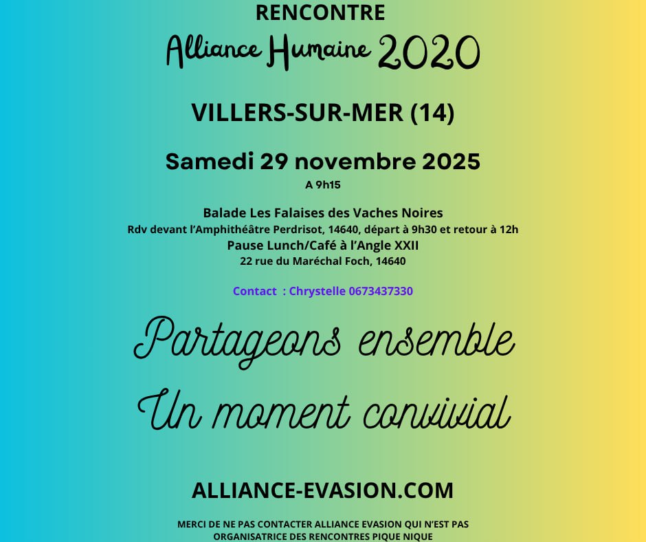 VILLERS-SUR-MER (14) - Rassemblement Alliance Humaine le 29 novembre 2025