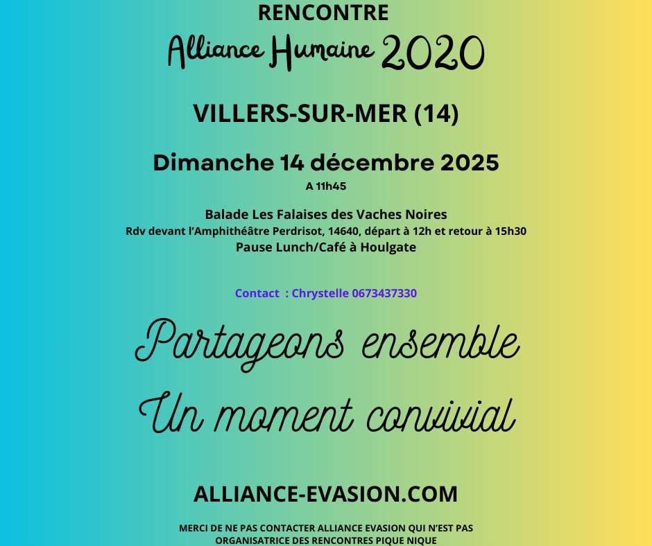 VILLERS-SUR-MER (14) - Rassemblement Alliance Humaine le 14 décembre 2025