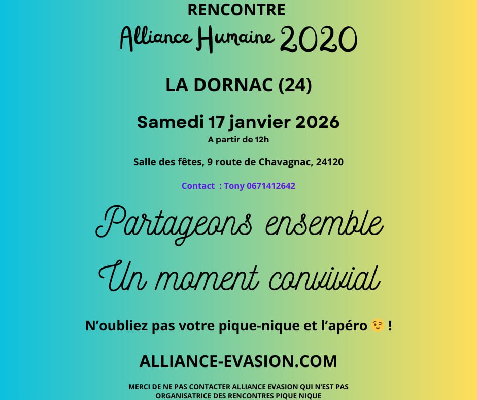 LA DORNAC (24) - Rassemblement Alliance Humaine le 17 janvier 2026