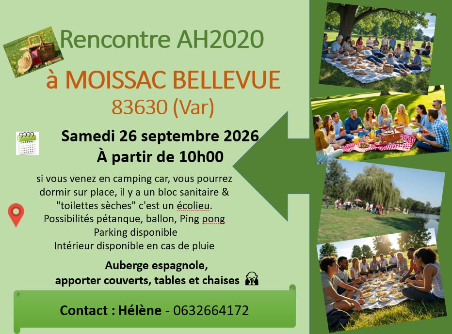 MOISSAC-BELLEVUE (83630) - Rassemblement Alliance Humaine le 26 septembre 2026