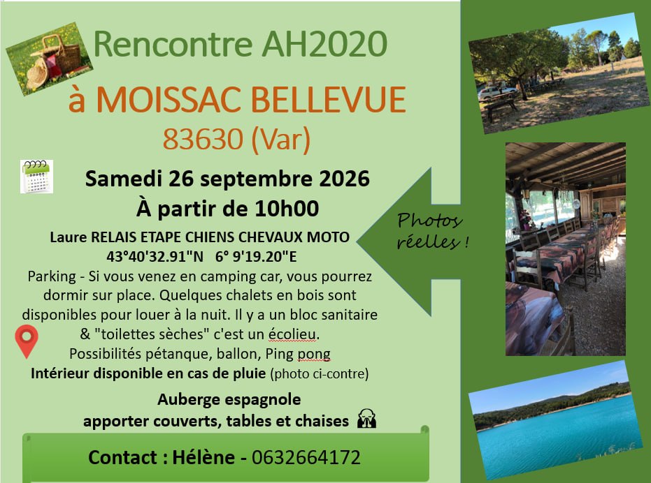 MOISSAC-BELLEVUE (83630) - Rassemblement Alliance Humaine le 26 septembre 2026
